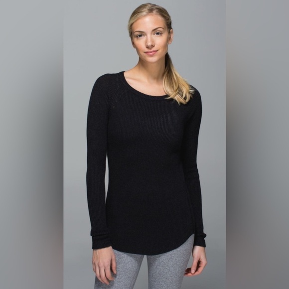 lululemon athletica Sweaters - Lululemon Cabin Yogi Long Sleeve Black / Heathered Dark Grey Women 2 Athleisure